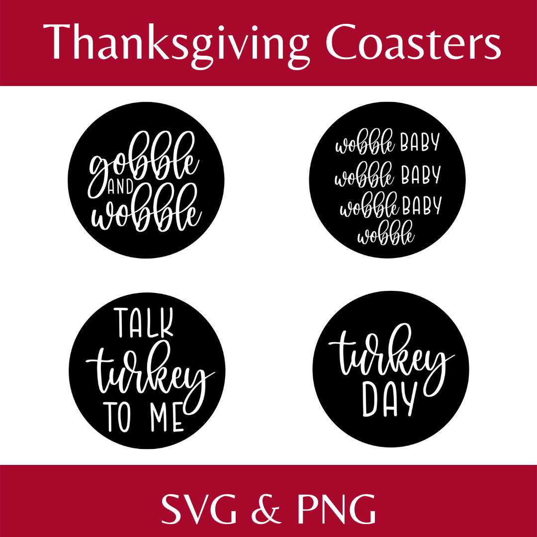 Thanksgiving Coasters SVG and Image Bundle